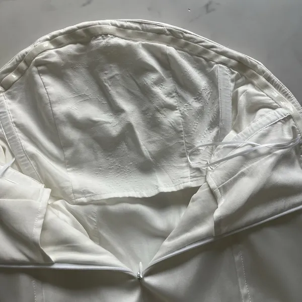 Anthropologie BHLDN Clean Lines Strapless Mini Dress White XS Bridal Wedding - Image 11