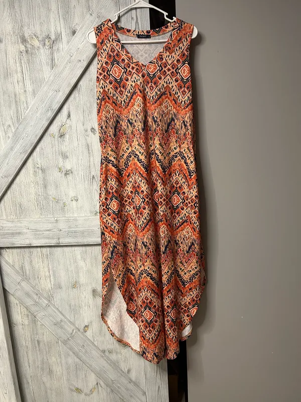 Boho dress size large Orange - Image 2
