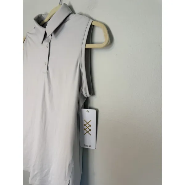 Rhône Women's Course To Court Sleeveless Polo Gray Lavender Sz M Polo NWT $88 - Image 15