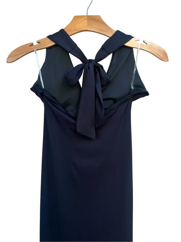 Peppermayo Black Halter Top High Slit Ruched Maxi Dress Size 4 New with Tags - Image 9