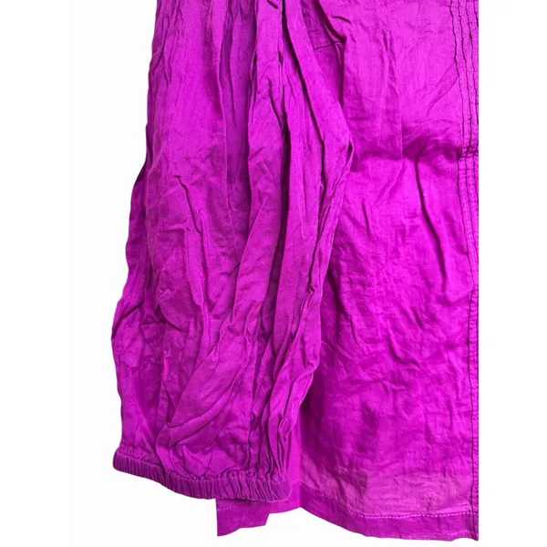 Farm Rio x Anthropologie Kelsie Peasant Blouse Magenta Purple Women's‎ Size XS - Image 6
