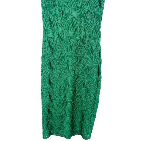 House of Harlow Green Textured Mock Neck Sleeveless Bodycon Midi Dress Size XS - Image 8