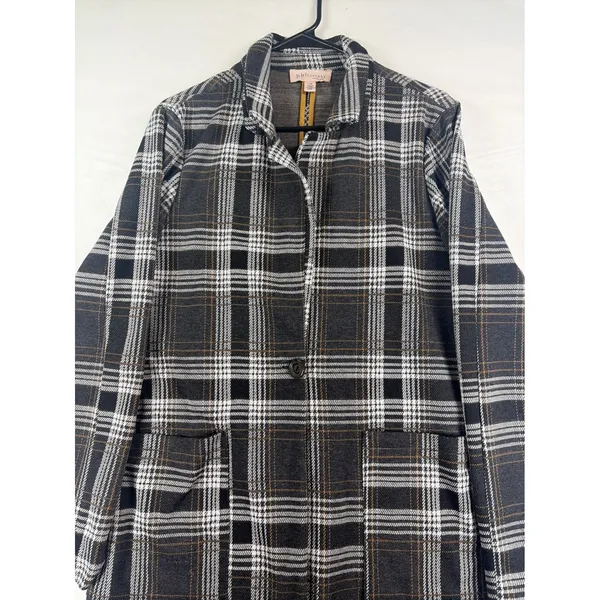 Philosophy Republic Clothing Grey Plaid Longline Blazer Coat Large Single Button - Image 3