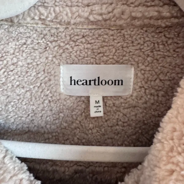 Heartloom Matin Faux Leather Sherpa Coat Jacket Beige Size M - Image 6