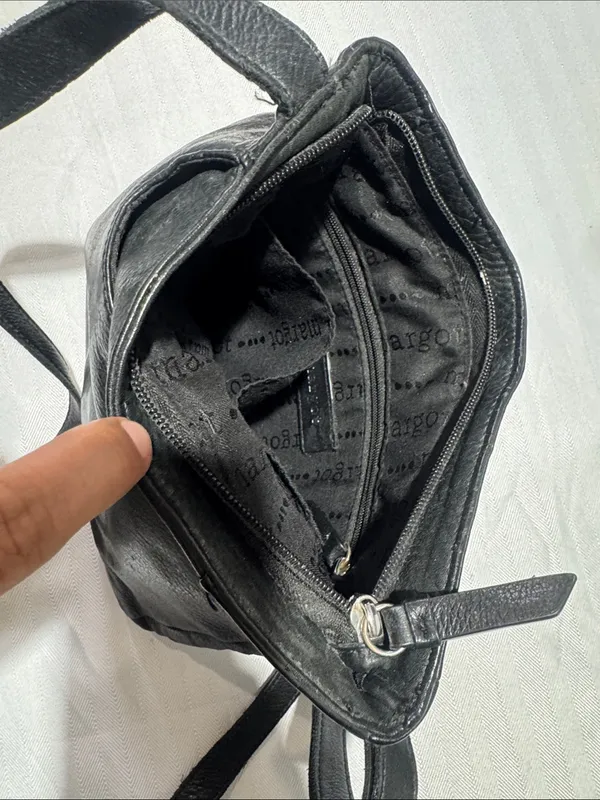 margot Black Leather Crossbody Bag - Image 3