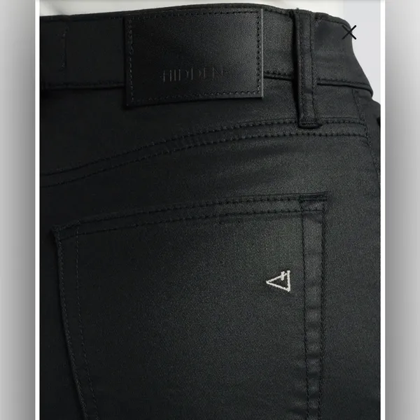 Hidden Jeans Los Angeles Coated Wide Leg Dad Jeans Black Size 26 - Image 4