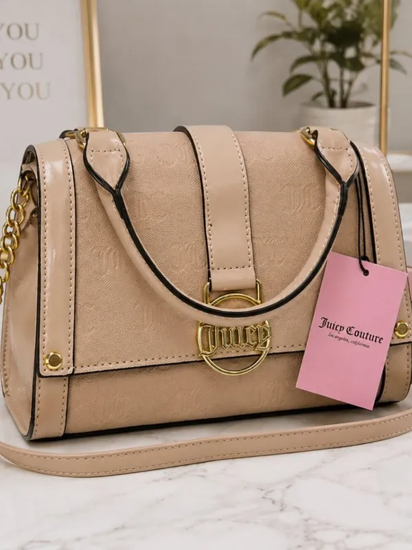 Juicy Couture Cafe Fancy Flap Tan Crossbody Bag NWT - Image 3
