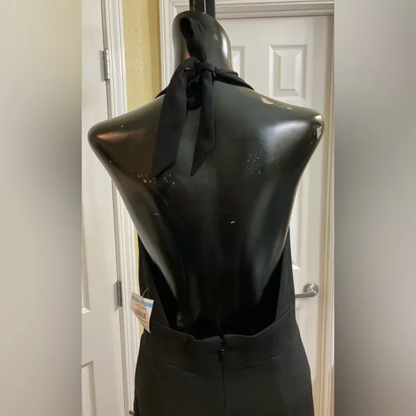 Dress the Population Camden Sleeveless Halter Plunging Gown – Black – Medium - Image 8