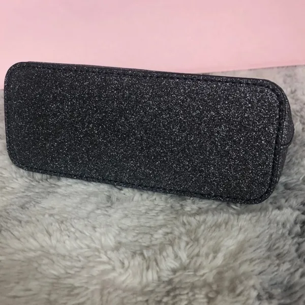 Kate Spade Black Glitter Dome Cosmetic Case Makeup Bag NWT - Image 5
