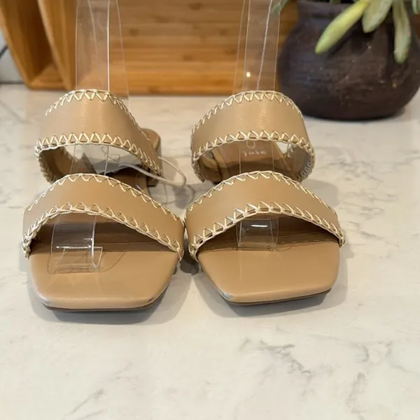 JOIE CHIARA SANDALS SLIP ON nude slight heel bohemian festival neutral size 8 - Image 2