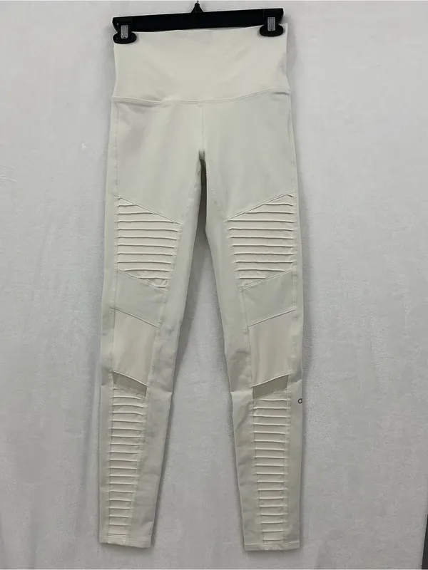 ALO Yoga White Ribbed Moto Leggings 1056 - Image 2