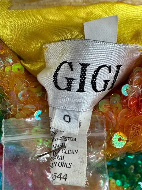Gigi Multicolor rainbow full Sequin Mini Dress strapless 0 colorful pride event - Image 8