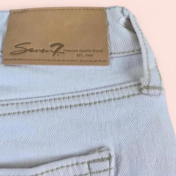 Women’s Seven7 Denim Jean Cut Off Shorts 6 Raw Hem White Cream - Image 5