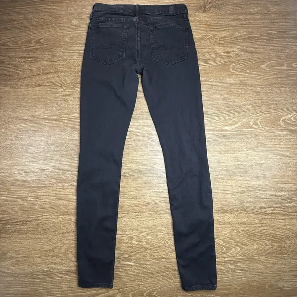 7 For All Mankind Gwenevere Skinny Jeans Women's Size 28 Black Stretch Designer - Image 11
