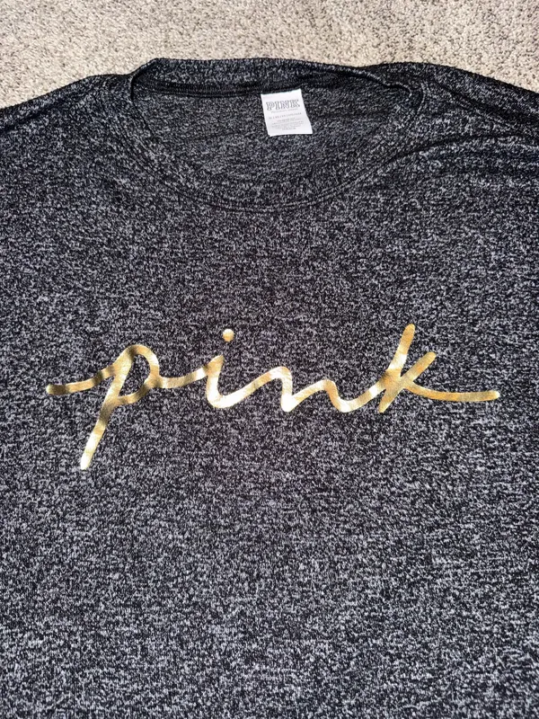 Victoria's Secret PINK Long Sleeve Lounge Sleep Shirt with Gold Logo - Image 3