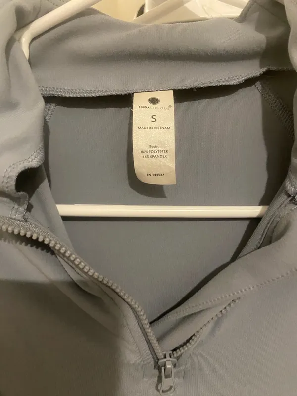 Yogalicious Light Gray Quarter-Zip Performance Pullover - Image 4
