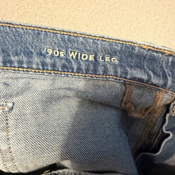 American Eagle 90s Wide Leg Patch Pocket Denim Jeans Blue Women Size 10 Regular - Image 3