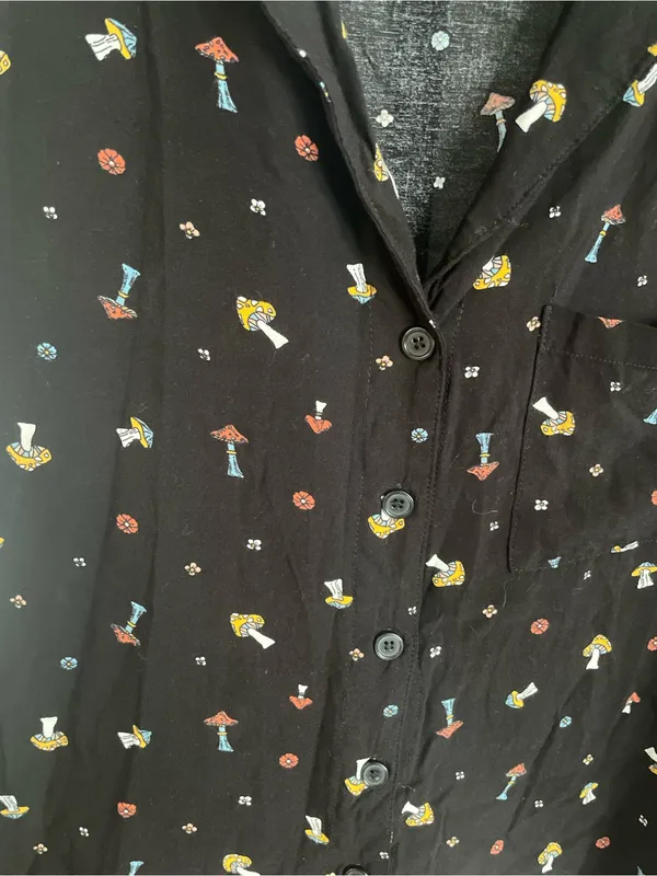 Self Esteem Mushroom Print Button Down Shirt Size XL - Image 2