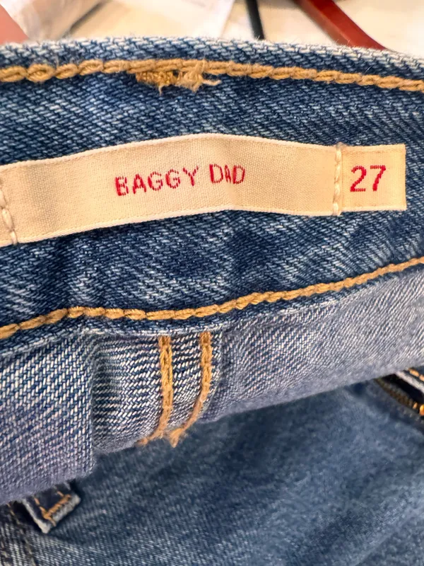 Levi’s Baggy Dad Jeans Denim Blue Mid Rise 27 Retro 90s Straight Leg - Image 7