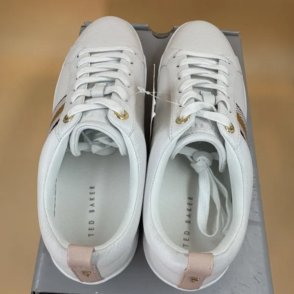Ted Baker Women s Leather Sneakers, pink/White, Size 10 - Image 6