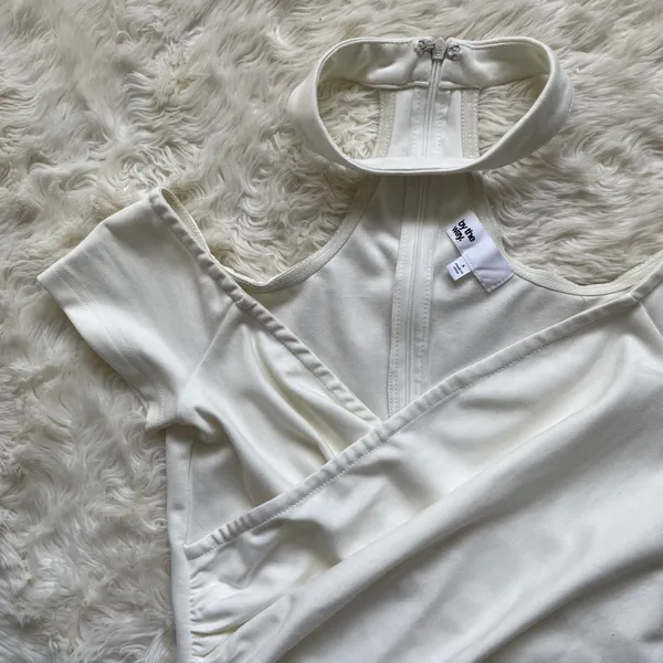 By The Way x Revolve Dress Cordelia Choker Ruched Mini Bodycon in White S - Image 7