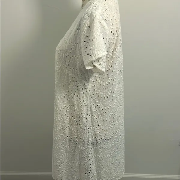 White Eyelet Swim Cover - Image 4