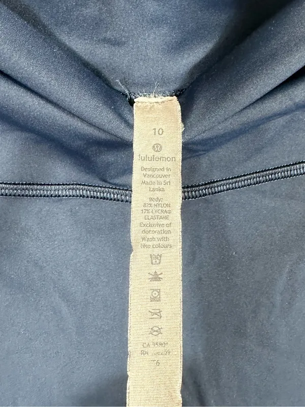 Lululemon Fast & Free Crop II Nulux 19” True‎ Navy Running Leggings Size 10 - Image 9