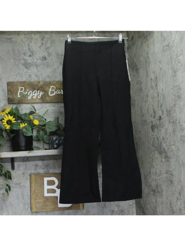 NWT Aqua Pleated Ponte Flare Pants AQ-PA4289 Black S - Image 2