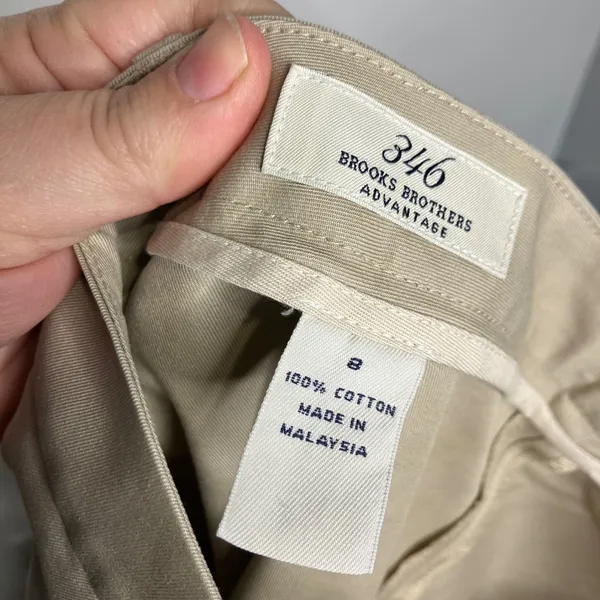 Vintage 346 brooks‎ brothers khaki pants front pleat business casual womens sz 8 - Image 5