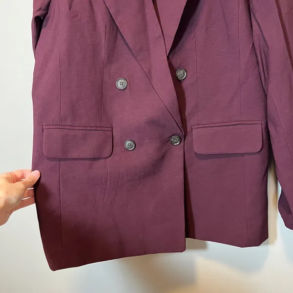 A New Day Women's Burgundy Double Breasted Blazer Jacket Small NWT - Image 5