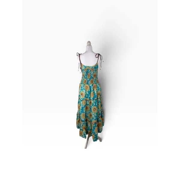 Free People Green Floral Tiered Midi Dress XL NWT Cotton Boho - Image 2