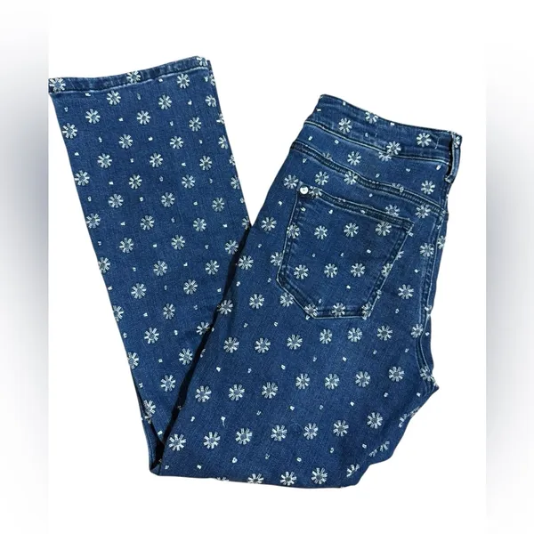 Pilcro Embroidered High-Rise Cropped‎ Starbursts Pattern Bootcut Jeans Sz 26 - Image 12