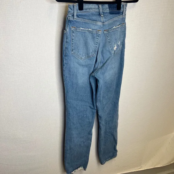 Abercrombie & Fitch Curve Love 90 Straight Ultra High Rise Criss Cross Jeans 25R - Image 3