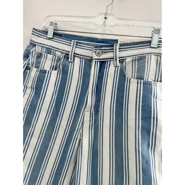 American Eagle Mom Jean Retro Indigo Stripe High Rise Denim Pants Size 2‎ NWT - Image 2