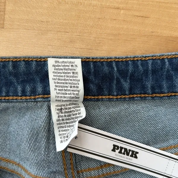NWT PINK DENIM Victoria's Secret High-Rise Straight Leg Jeans, 12 - Image 10