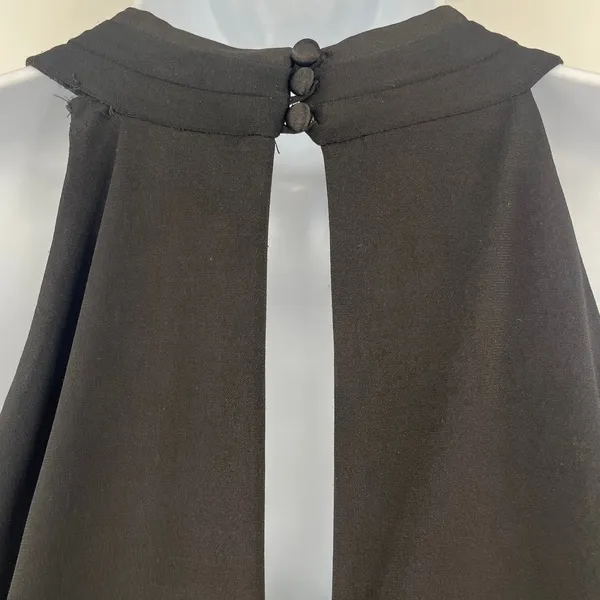 White House | Black Market Satin Jumpsuit Sz 8 Metallic Trim Mob Wife Sleeveless Quiet Luxury Glam - Image 12