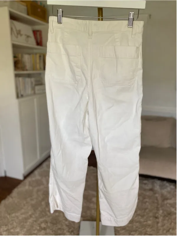 Quince Organic Cotton White Straight Leg Jeans Clean Girl‎ Quiet Luxury Parisian - Image 3