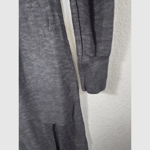 Free People FP Beach Maxi Dress Medium Black Knit Long Sleeve Side Slit Scoop Ne - Image 6