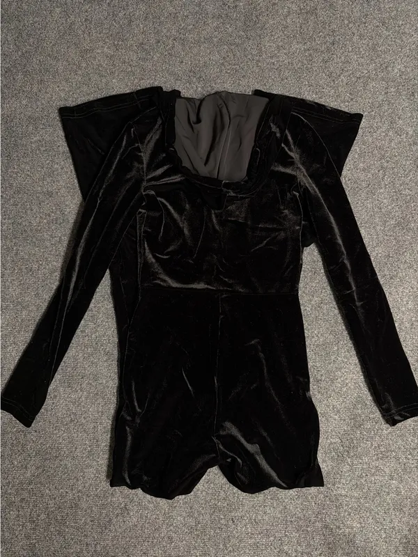 Adika Black Velour Zip Hoodie Jumpsuit - Image 3