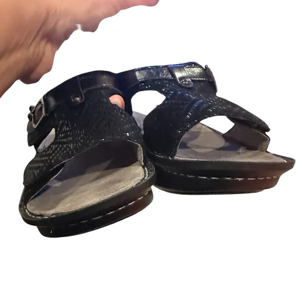 ALEGRIA PG LITE PEG-530 Black Dazzler Leather Slip On Slide Platform Sandals 39 - Image 8