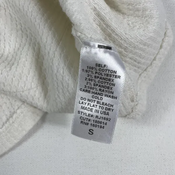 By Together‎ Shirt Womens Small White Balloon Sleeve Thermal Colorblock Boho - Image 6