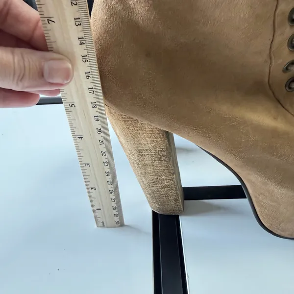 Jeffrey Campbell Lita Suede Platform Booties - Tan (Size 8M) - Image 5