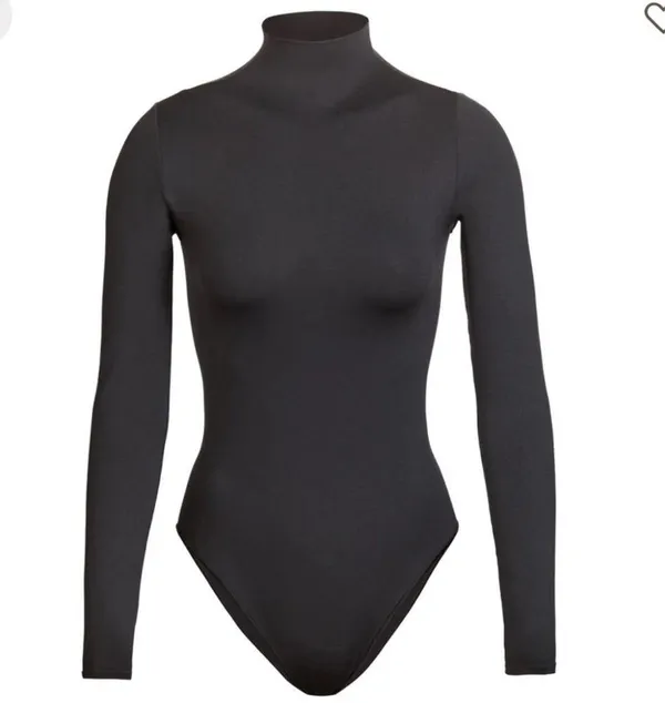 Essential Mockneck Long Sleeve Bodysuit Onyx Nwt Size S/M - Image 2