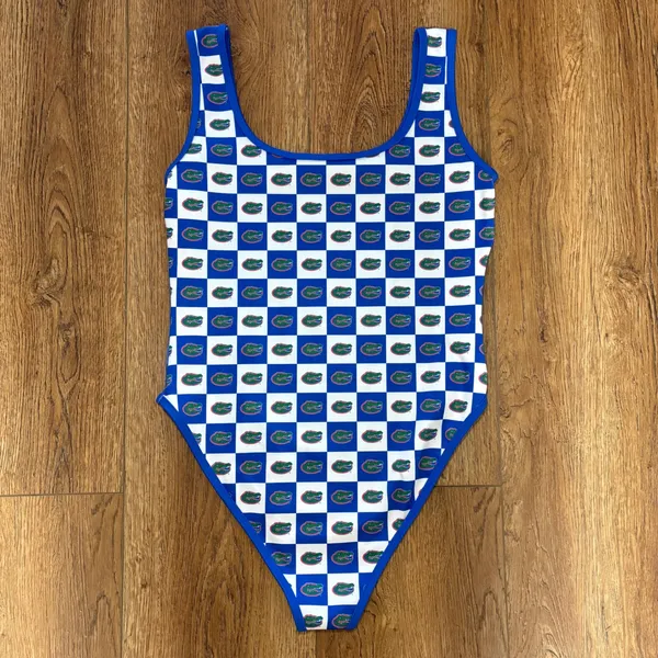 Dyme Lyfe Florida Gators Bodysuit Swimsuit XL Blue White Checkered NCAA Fan Gear - Image 6