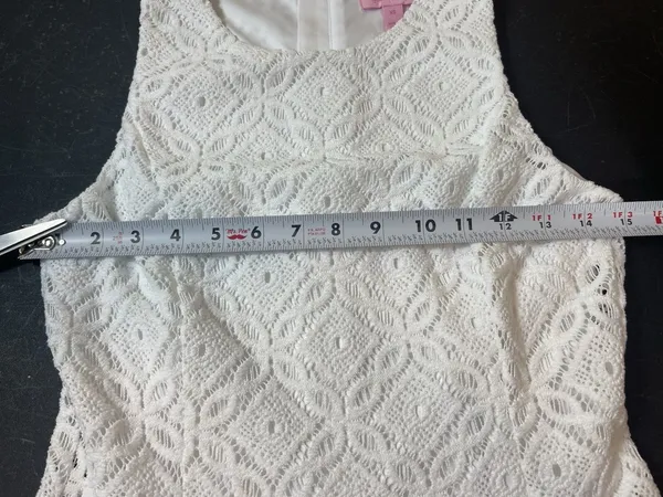 Lilly Pulitzer White Lace Fully Lined Sleeveless A-line Resort Dress XS Coastal - Image 10