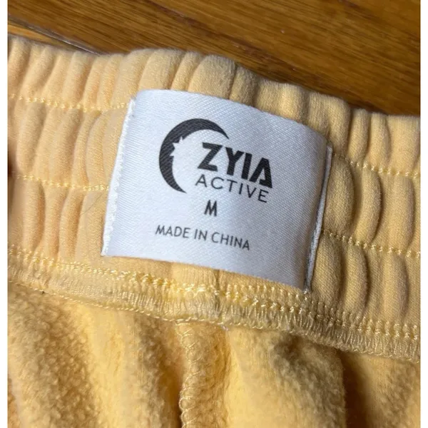 ZYIA Relaxation Sweatpants Buttercup Yellow Pocket Joggers size Medium cozy - Image 5