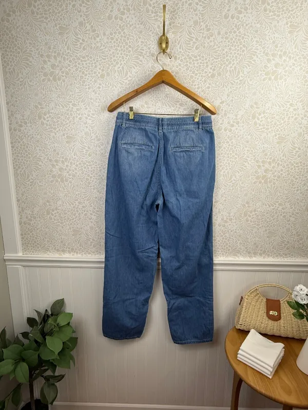 We The Free Drawstring Wide Leg Pleated Pull on Denim - Size - Small - Image 3