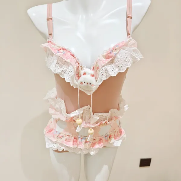 Others Follow Cute Ruffle Lace Camisole Top Women Cartoon Doll - Image 2