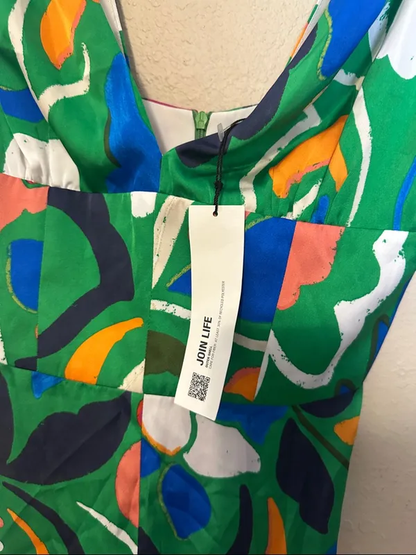 Zara Printed Jumpsuit with Knotted Straps Size XS NWT‎ - Image 8