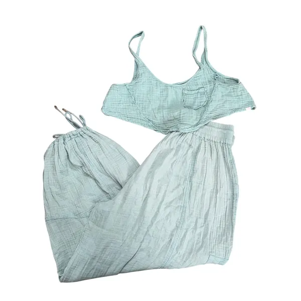 Out From Under Gauze Set Women Medium Blue Good Boho Jogger Cami 2 Piece - Image 2